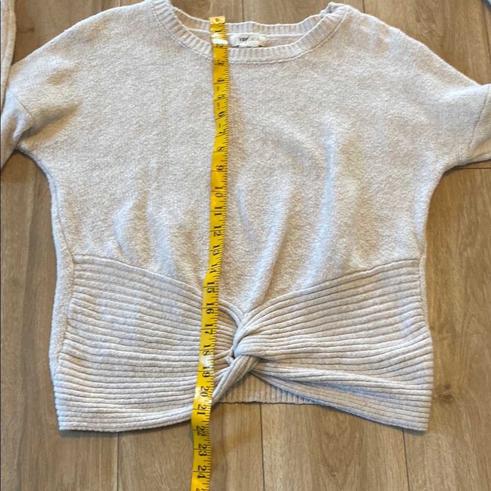 Yes Lola-Cozy Cream Crew Neck Sweater with Modern Twist - Picture 9 of 9